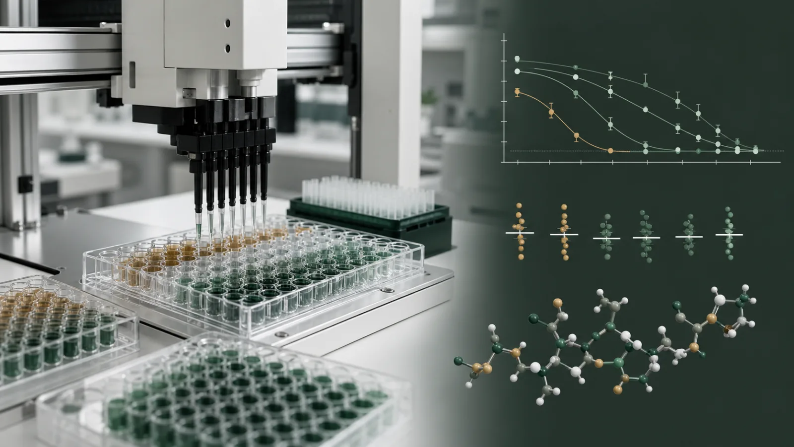 Controlled peptide experiment comparing test, vehicle, scrambled sequence and reference ligand